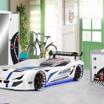 Formula Beyaz Genç Odası Takımı Mercedes Full Ledli Arabalı Yatak