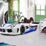 Formula Genç Odası Takımı, Beyaz Audi V7 Full Ledli Arabalı Yatak
