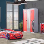 Formula Genç Odası Takımı Kırmızı Mercedes Full Ledli Arabalı Yatak