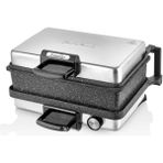 Fornello Turbo Grill Bazlama ve Izgara Makinesi - 24x37 cm, Paslanmaz Çelik Gövde, Granit Kaplama, Yapışmaz ve Yanmaz Plakalar - Siyah
