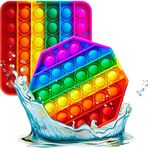 FOROLY (2 Paket) Pop It Fidget Oyuncak, Silikon Pop Bubble Duyusal Silikon Oyuncak, Otizm Özel İhtiyaçları Stres Giderici, Oyun Tahtası Duygu Kaygı Giderme Aracı Gençler ve Yetişkinler için