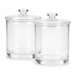 ForPro Kapaklı Akrilik Eczacı Kavanozları, 2'li Set 425 ml Banyo, Mutfak ve Ofis için Saklama Kapları, 11,4 cm x 8,8 cm