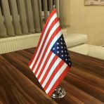 Fors Bayrak Amerika Masa Bayrağı Krom Direkli Tekli Bayrak