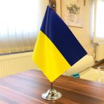 Fors Bayrak Ukrayna Masa Bayrağı Krom Direkli Tekli Bayrak