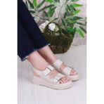 Fort 35602 Fancy Anatomik Rahat Iki Tokalı Kadın Sandalet - Bej