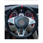 Fort Focus 4 Uyumlu Dikmeli Direksiyon Kilifi Alkantara Karbon Kirmizi