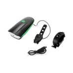 Forte GT 250 Lümen Bisiklet Ön Farı 2 İn 1 Korna 140 db Xbyc 6163 Usb Şarjlı Yeşil Siyah