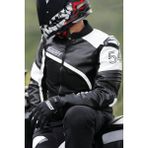 Forte Gt AR54 Deri – Beyaz Korumalı Motosiklet Deri Tekstil Mont Ceket - 2XL