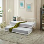 Forte Yavrulu Daybed Metal Karyola, Beyaz, 90X190