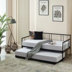 Forte Yavrulu Daybed Metal Karyola, Siyah, 90X190