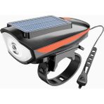ForteGT Forte Gt Bisiklet Ön Farı 250 Lm Korna 140DB USB Solar Şarjlı Turuncu Xbyc 6163