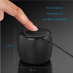 Fortico Ses Bombası Mini Bluetooth Hoparlör Mini Boyut Yüksek Ses Wireless Speaker - Siyah