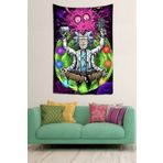 Fortuna Rick And Morty Desen Leke Tutmaz Kadife Dokulu Kumaş Duvar Örtüsü Duvar Halısı Tapestry