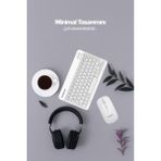 ForWhat Büro Ev Ofis Bilgisayarı Için Beyaz Kablosuz Klavye Mouse Seti - Renkli