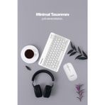 ForWhat Büro Ev Ofis Bilgisayarı için Beyaz Kablosuz Klavye Mouse Seti