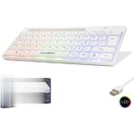 ForWhat Büro Ev Ofis Bilgisayarı Için Beyaz LED Mini Gaming Klavye - - - Renkli