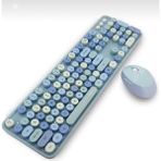 ForWhat Büro Ev Ofis Bilgisayarı Için Mavi Stil Klavye Mouse Set - Renkli