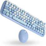 ForWhat Büro Ev Ofis Bilgisayarı Için Sevimli Stil Mavi Klavye Mouse Seti - Renkli