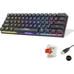 ForWhat Büro Ev Ofis Bilgisayarı Için Siyah Rgb Kırmızı Switch Mini Mekanik Gaming Klavye - - - Renkli
