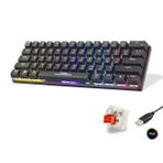 ForWhat Büro Ev Ofis Bilgisayarı için Siyah Rgb Kırmızı Switch Mini Mekanik Gaming Klavye