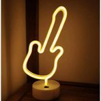 ForWhat Büro Ev Ofis Dekoru için Pilli Neon Gitar Usb Masa Lambası