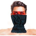 ForWhat Büro Ev Ofis Etkinlik Gösteri Kostümü için Mavi Siyah Kafatası Motif Baf Buff Maske