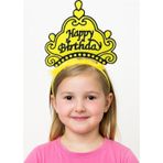 ForWhat Büro Ev Ofis Gösteri Parti Kostümü için Sarı Happy Birthday Prenses Tacı