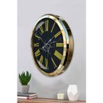 ForWhat Büro Ev Ofis Hediyesi için 52CM Golden Metal Black Marble Duvar Saati