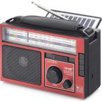 ForWhat Büro Ev Ofis Hediyesi Için Kırmızı Siyah Solar Panelli Fm Radyo USB Tf Nostaljik Hoparlör - Renkli