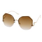 Foryysa Trendy kare çerçeve güneş gözlüğü klasik Vintage çerçevesiz degrade renk Lens altıgen gözlük kadınlar erkekler için, Cam göbeği