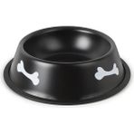 Forzacase 16 cm 250 ml Kediler ve Köpekler Için Taşınabilir Pratik Metal Mama ve Su Kabı - FC1174 - Siyah