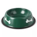 Forzacase 16 cm 250 ml Kediler ve Köpekler Için Taşınabilir Pratik Metal Mama ve Su Kabı - FC1174 - Yeşil