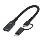 Forzacase 2in1 Multi Giriş Type-C ve Lightning Girişli USB 3.0 OTG Adaptörü - FC899