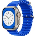 Forzacase Apple Watch Ultra 2 49mm İçin Oluklu Ocean Silikon Kordon Kayış - Fc007 Mavi