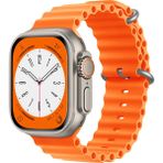 Forzacase Apple Watch Ultra 2 49mm İçin Oluklu Ocean Silikon Kordon Kayış - Fc007 Turuncu