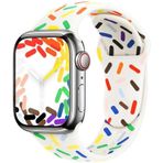 Forzacase FC124 Beyaz iOS Uyumlu Watch 8 45 mm Renkli Damla Sportif Silikon Kordon Kayış