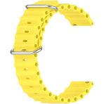 Forzacase FC143 Sarı Universal 22 mm Ocean Oluklu Silikon Akıllı Saat Kordon Kayış