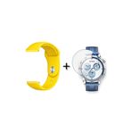 Forzacase Huawei Watch GT 5 Pro 46mm ile uyumlu Silikon Kordon Kayış + Kırılmaz Cam Koruma - FC875