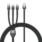 Forzacase Hydra Serisi 3in1 Lightning Type C Micro USB Örgülü Şarj ve Data Kablosu 150 cm - FC320
