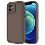 Forzacase iPhone 12 uyumlu Flex Serisi Kamera Korumalı Darbeye Dayanıklı Silikon Kılıf (Kahverengi)