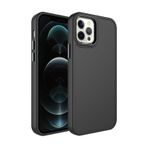 Forzacase iPhone 13 Pro Max uyumlu Rock Serisi Metal Buton ve Kamera Çerçeveli Sert Silikon Kılıf (Siyah)
