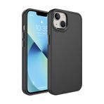 Forzacase iPhone 14 Plus uyumlu Rock Serisi Metal Buton ve Kamera Çerçeveli Sert Silikon Kılıf (Siyah)