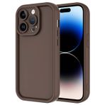 Forzacase iPhone 14 Pro Max uyumlu Flex Serisi Kamera Korumalı Darbeye Dayanıklı Silikon Kılıf (Kahverengi)
