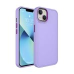 Forzacase iPhone 14 uyumlu Rock Serisi Metal Buton ve Kamera Çerçeveli Sert Silikon Kılıf (Lila)