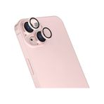 Forzacase iPhone 15 ile uyumlu Kamera Camı Lens Koruyucu Halka Seti - FC381 (Pembe)