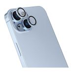 Forzacase iPhone 15 Plus ile uyumlu Kamera Camı Lens Koruyucu Halka Seti - FC381 (Mavi)