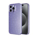 Forzacase iPhone 15 Pro uyumlu Glare Serisi Kamera Korumalı Simli Silikon Kılıf (Mor)