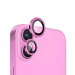 Forzacase iPhone 16 ile uyumlu Kamera Camı Lens Koruyucu Halka Seti - FC381 (Pembe)
