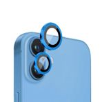 Forzacase iPhone 16 ile uyumlu Parmak İzi Bırakmayan Anti-Reflective Kamera Lens Koruyucu - FC438 (Mavi)