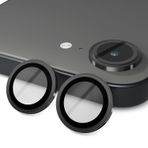 Forzacase iPhone 16E ile uyumlu Kamera Camı Lens Koruyucu Halka Seti - FC381 (Siyah)